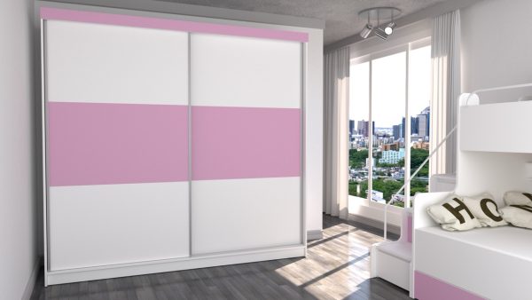 Modern Storage Solid Wardrobe Bedroom Living Room Child Youth Sliding Doors Led Lighting "Paris M 230 CM" - Image 7